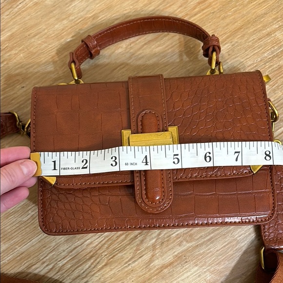 Brown Leather Printed Crossbody - Picture 4 of 5